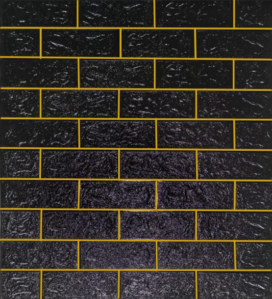 Panel Pared 3D Ladrillo Negro con Dorado